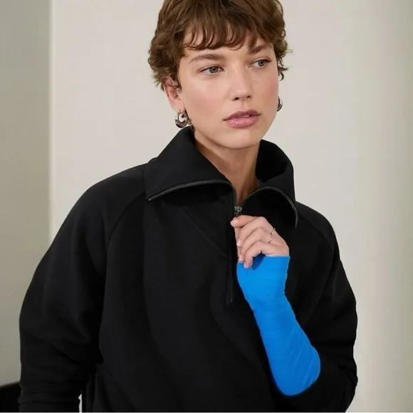 NWT Athleta Easy Fleece 1/4 Zip Sweatshirt - Picture 2 of 4